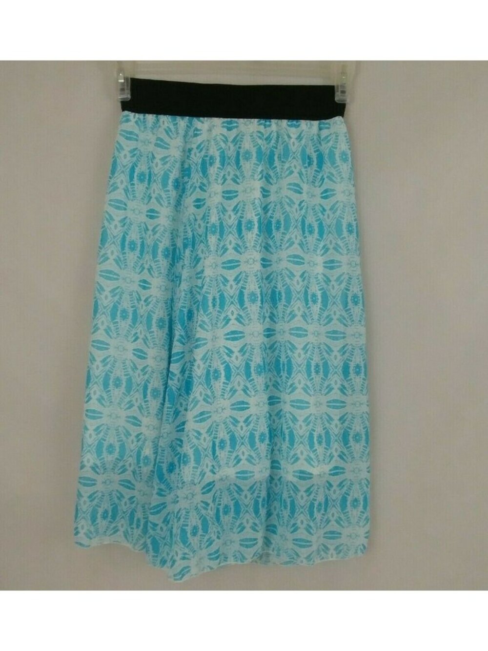 NWT LuLaRoe Lola Blue & White Sheer Abstract Skirt Size XS